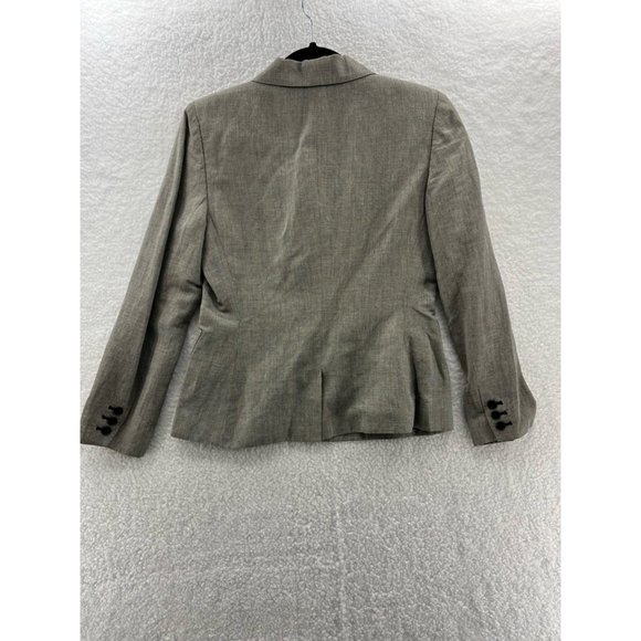 Ann Taylor Loft Womens Suit Jacket Blazer Gray Notch Lapel Pockets Petites 2P - Picture 2 of 8